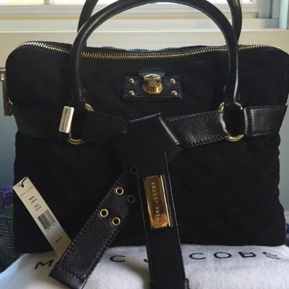 Marc Jacobs quilted nylon bruna satchel black